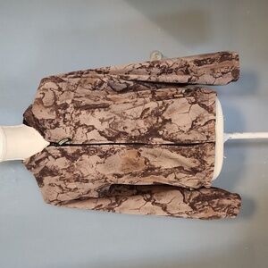 Remington camo fleece mesh lined light weight zip up hooded jacket